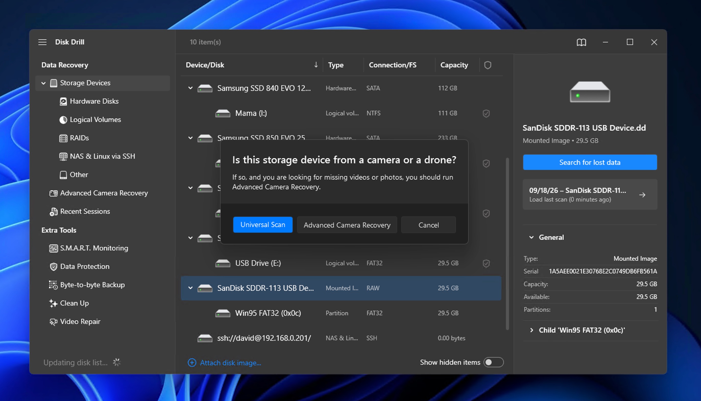 Disk Drill Windows Universalscan