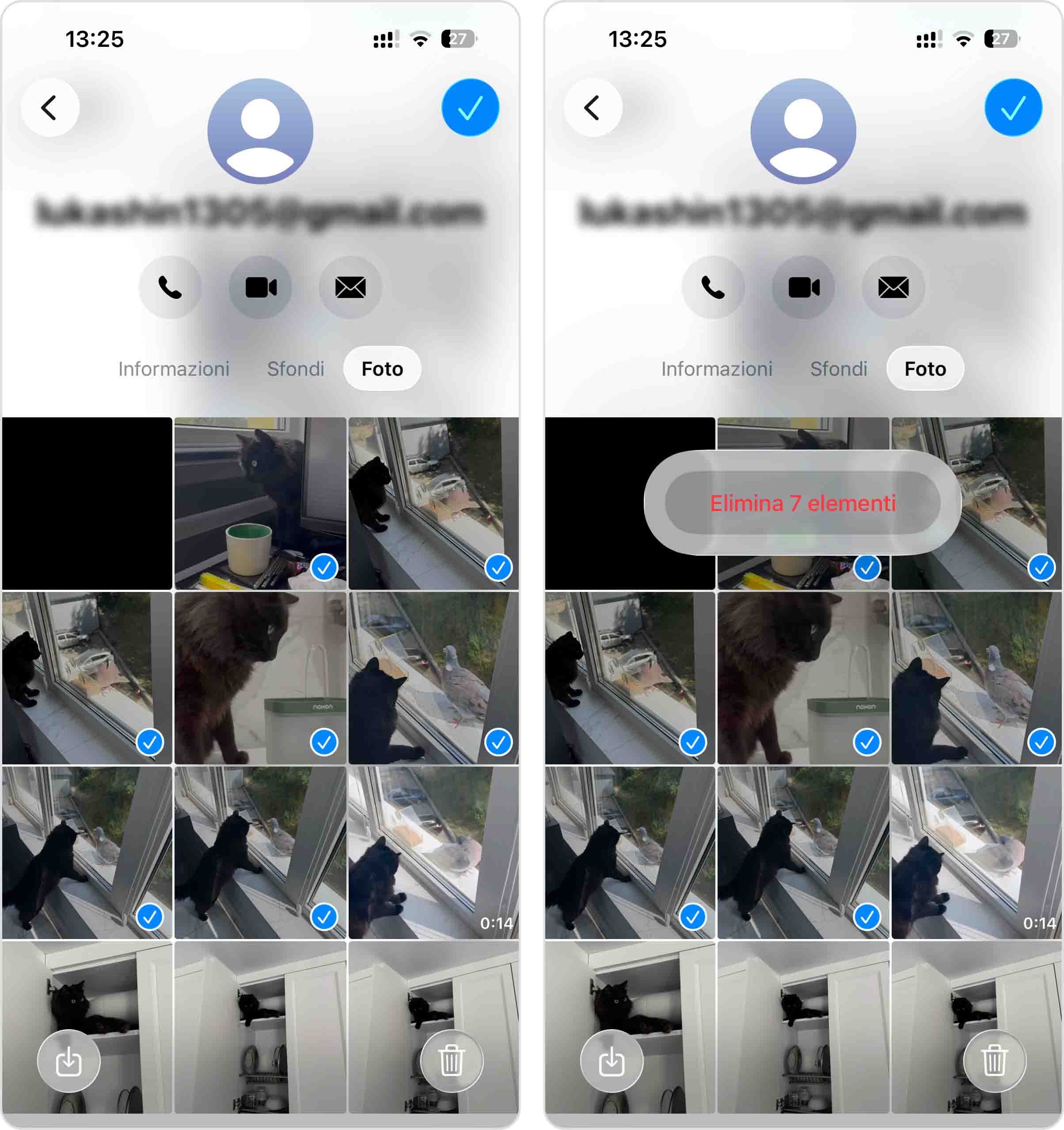 eliminare gli allegati nei messaggi