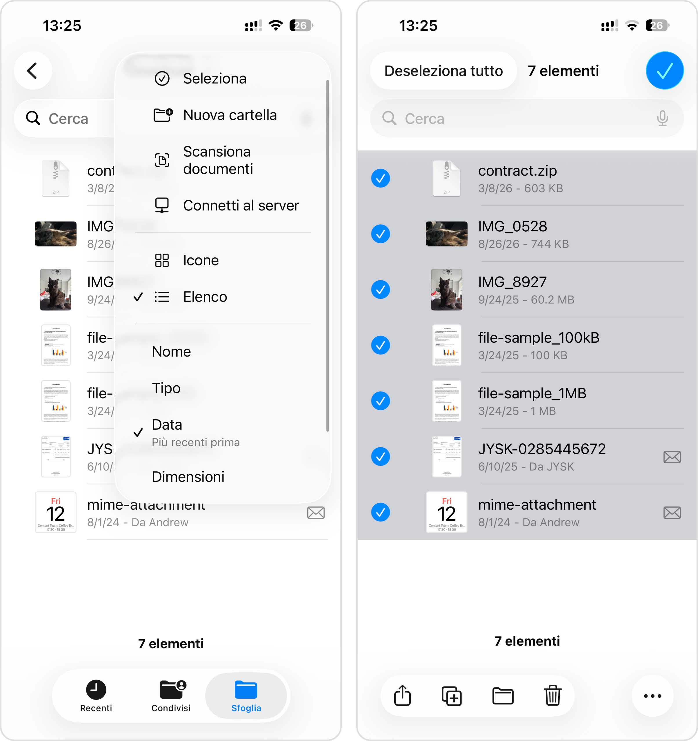 rimuovere i file scaricati dall'iPhone