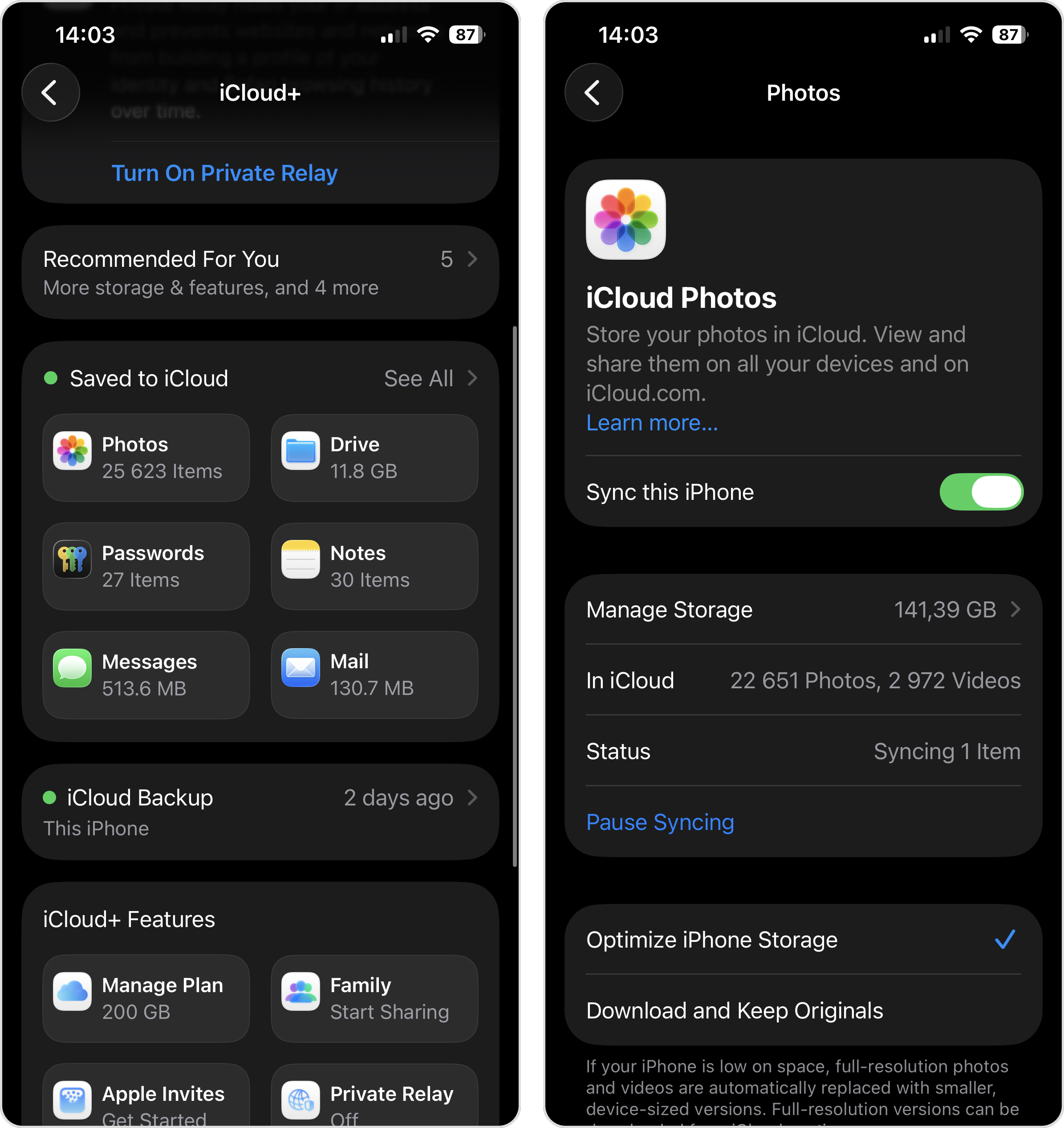 icloud photos sync
