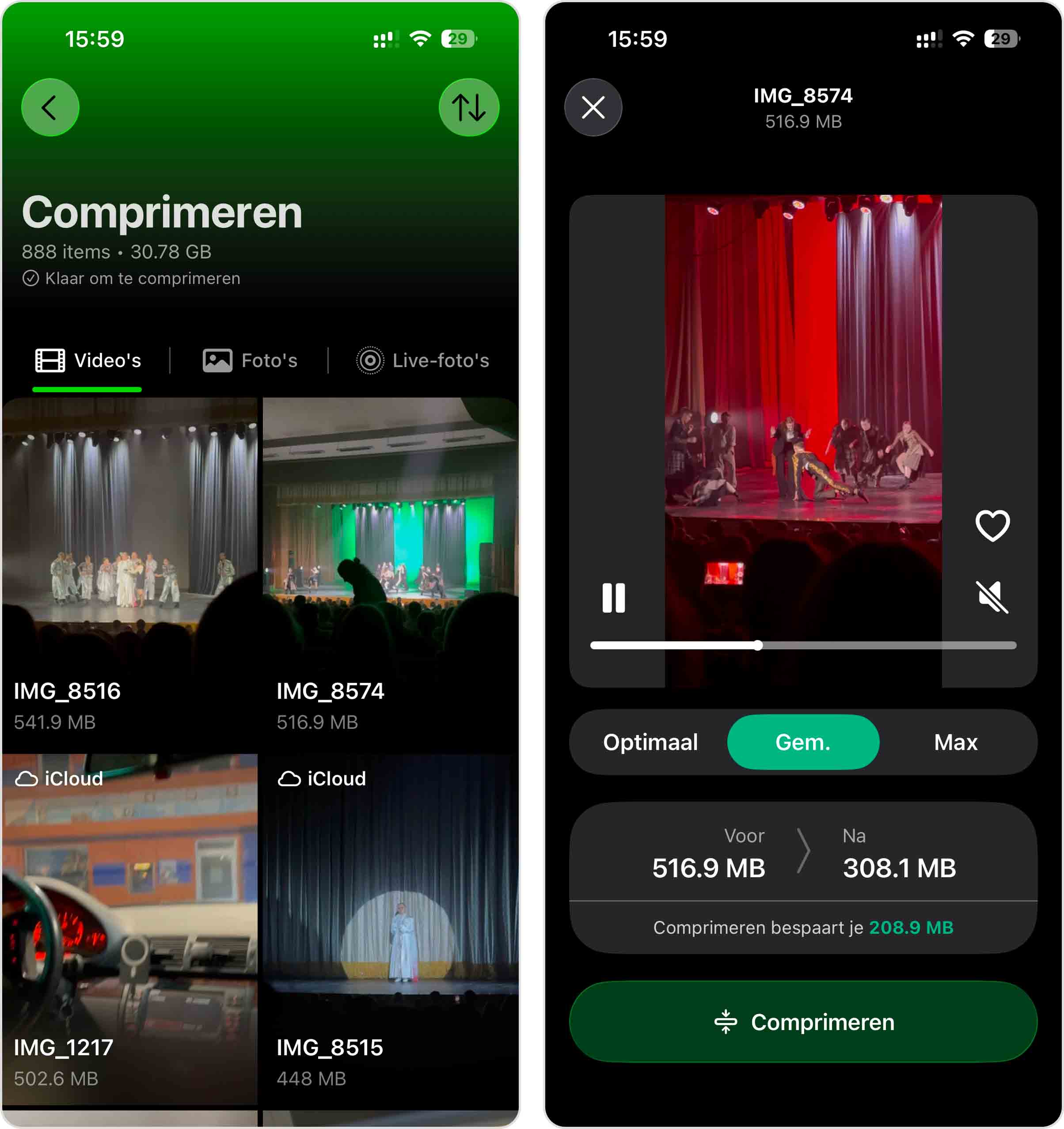 foto s comprimeren in clever cleaner