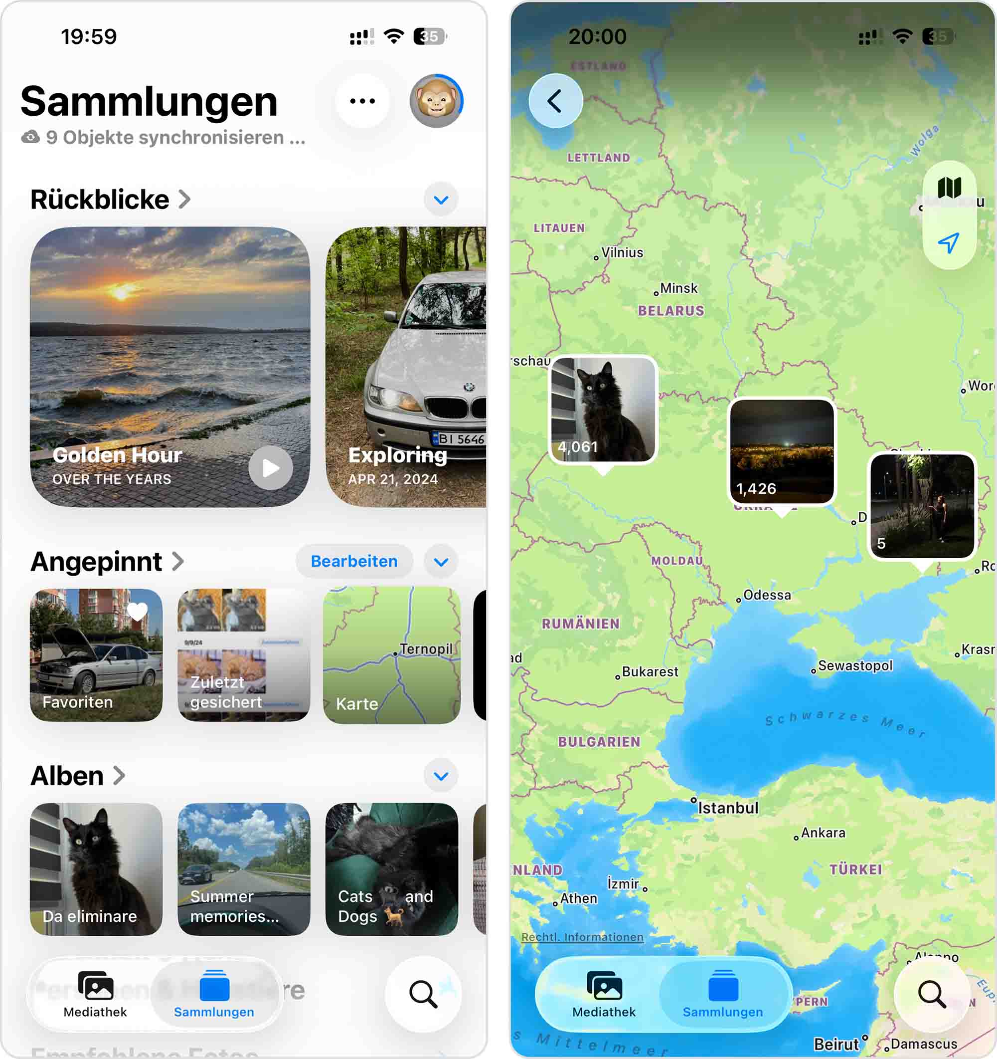 Fotos auf einer Karte ansehen