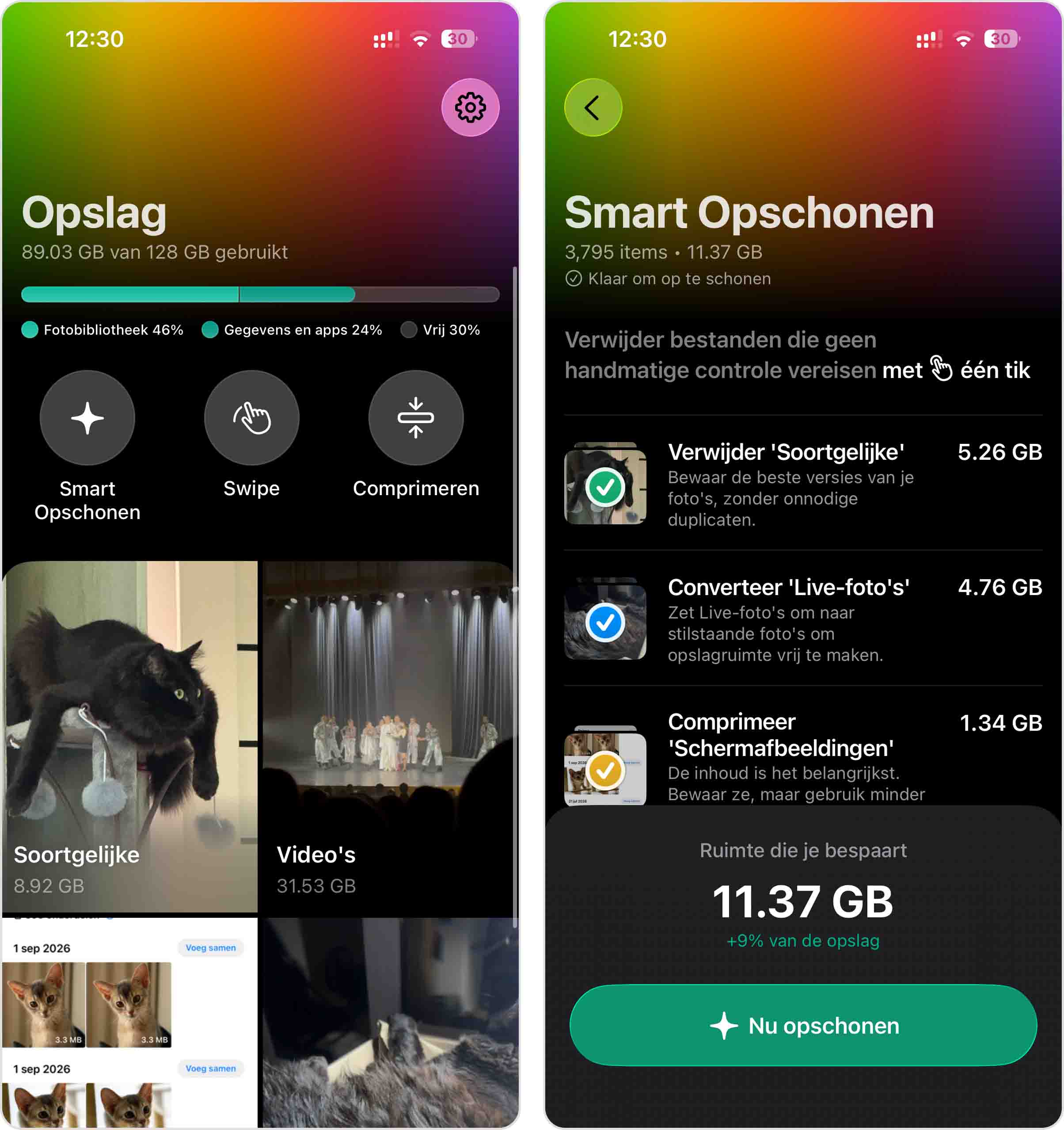Gebruik de slimme opruimfunctie in Clever Cleaner