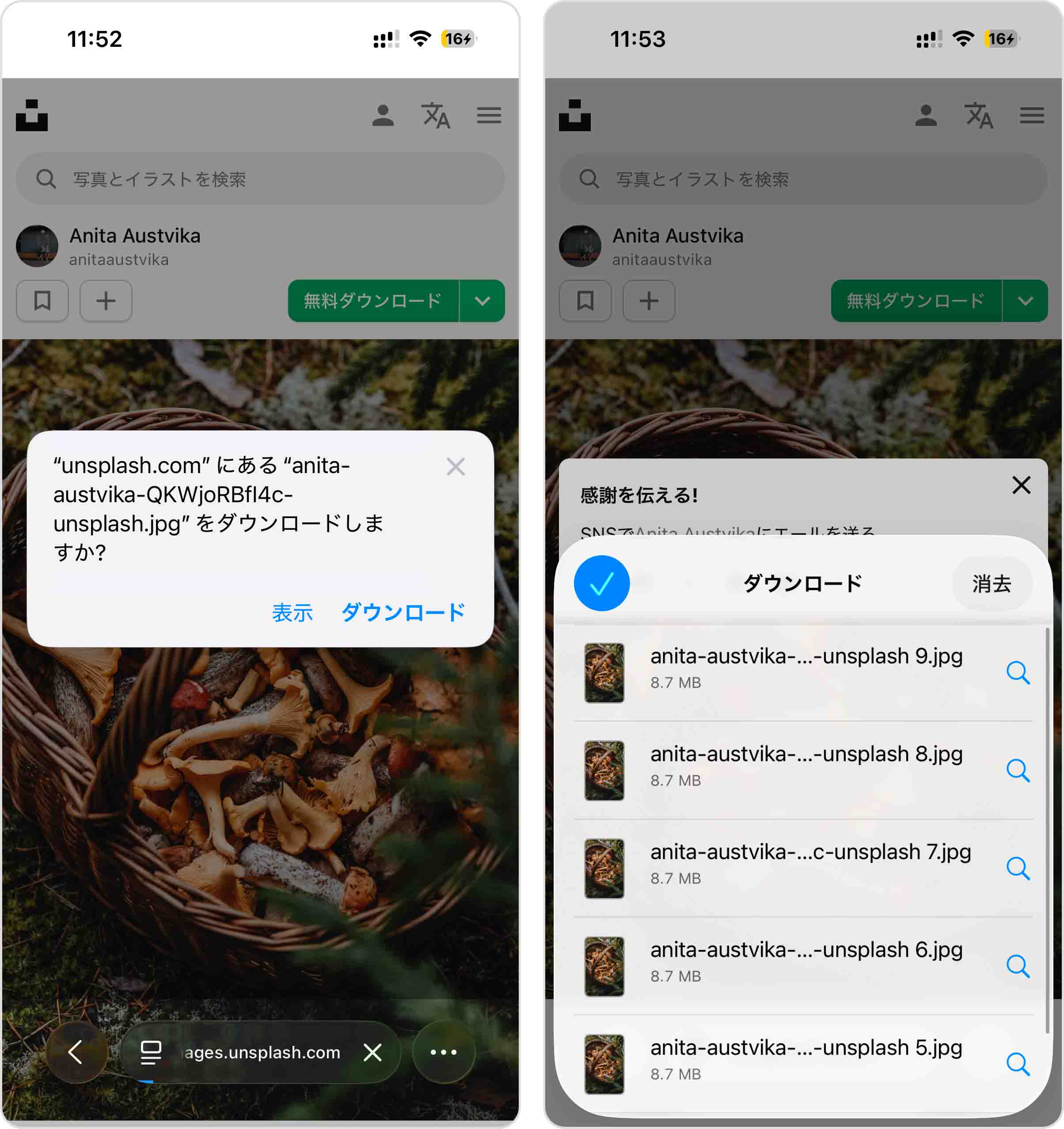 複数回のダウンロードによる重複