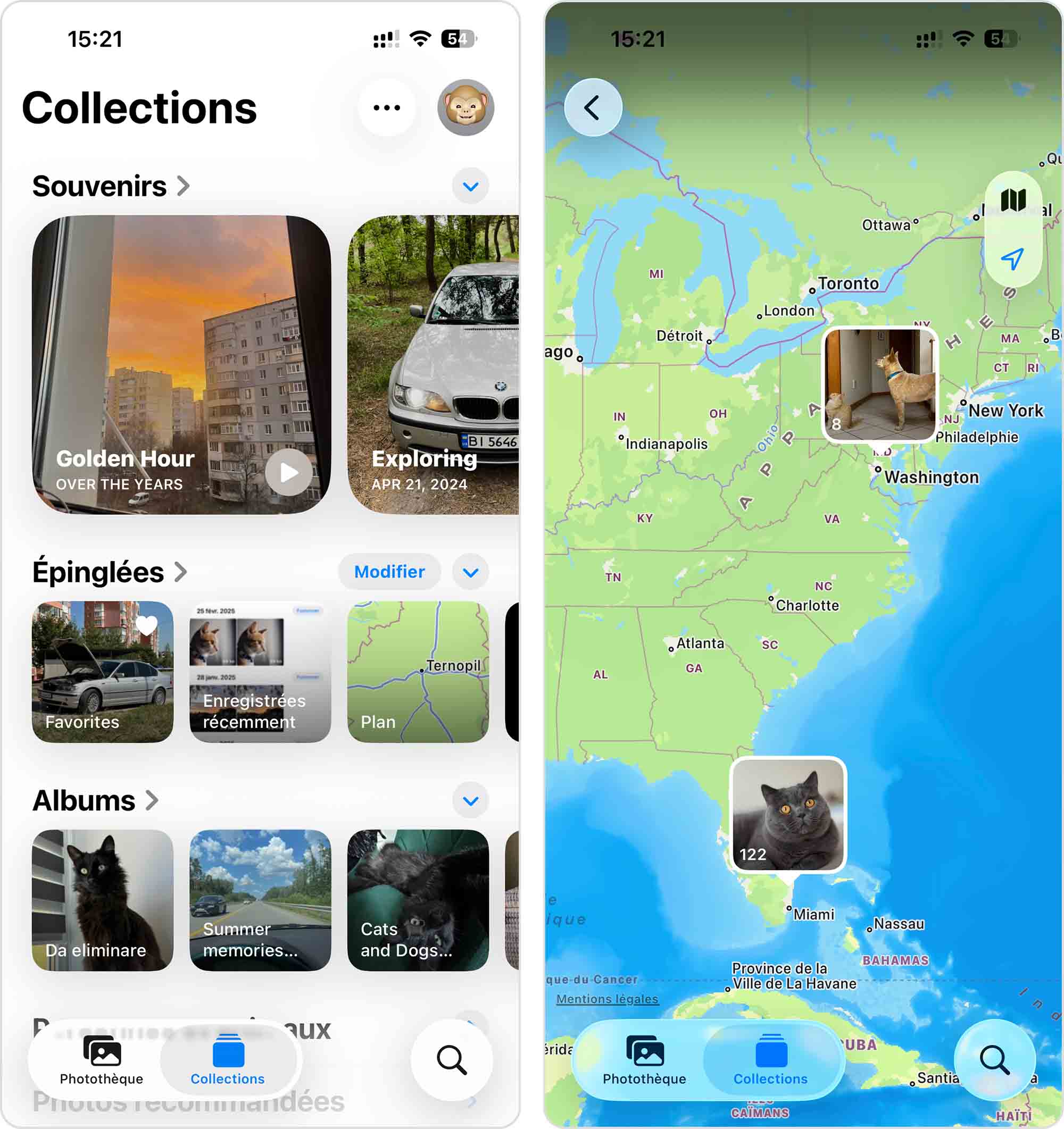 Ouvrir les photos par lieu dans l'application Photos