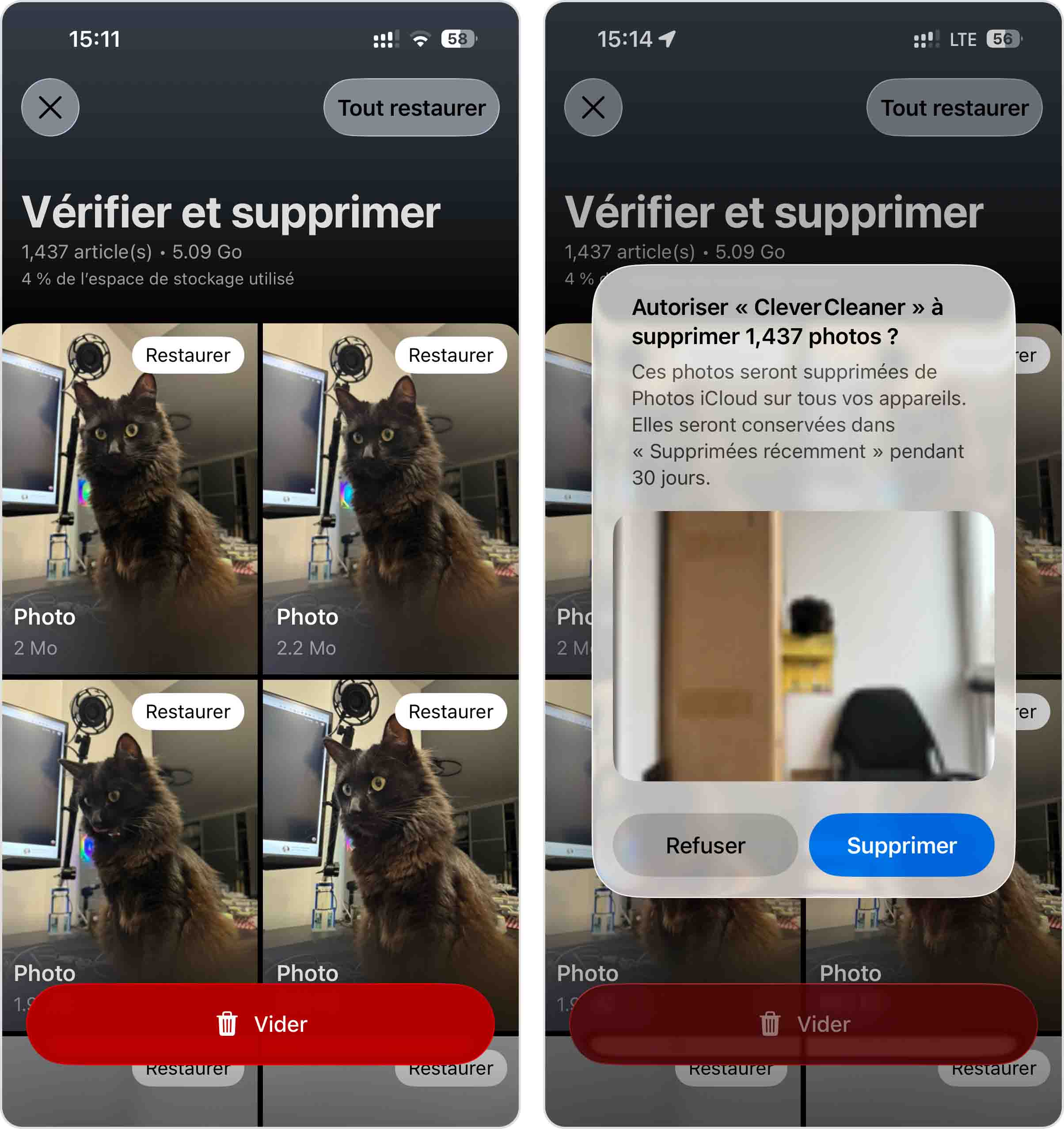 Supprimez les photos inutiles avec Clever Cleaner