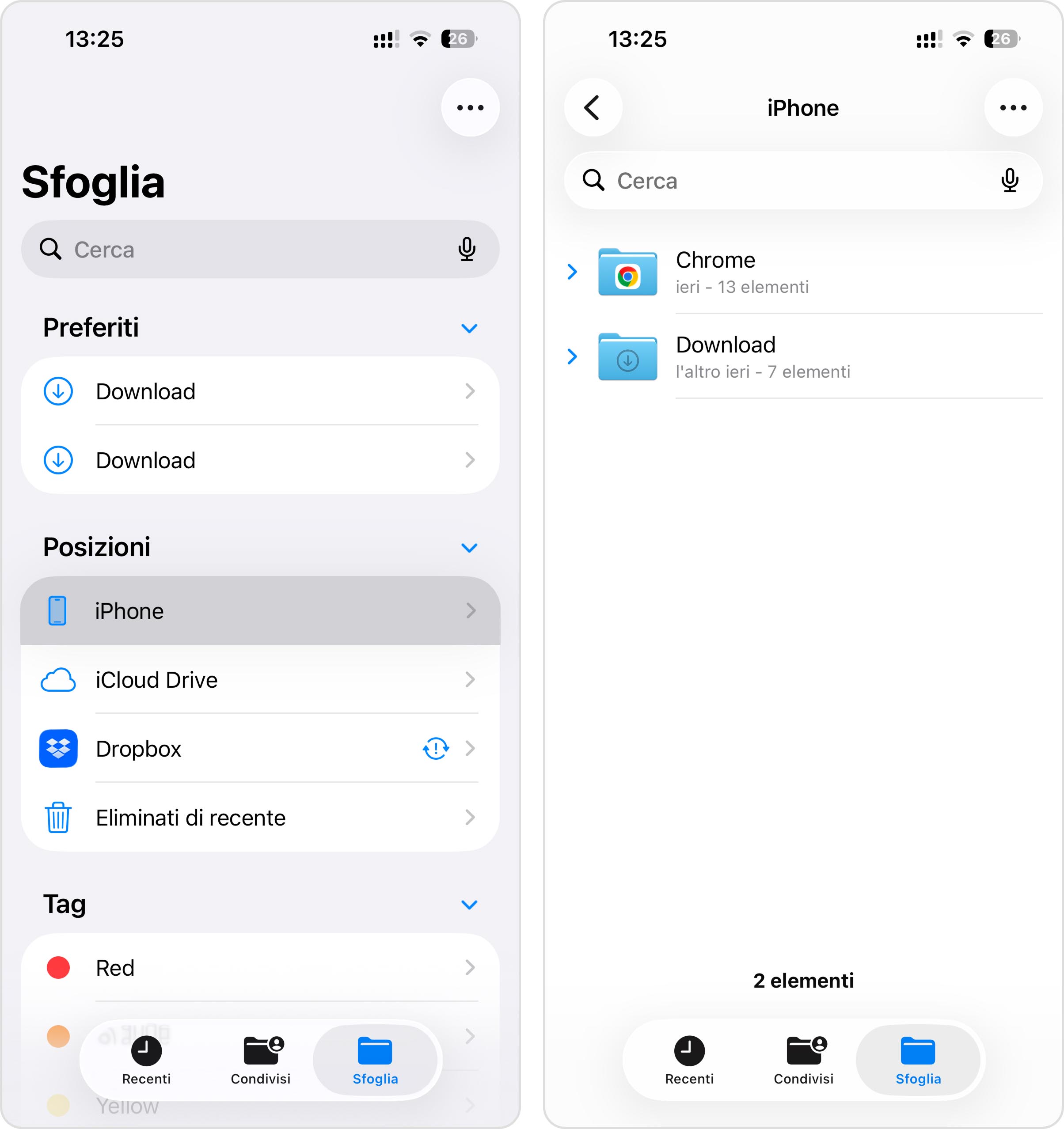 apri la cartella dei download