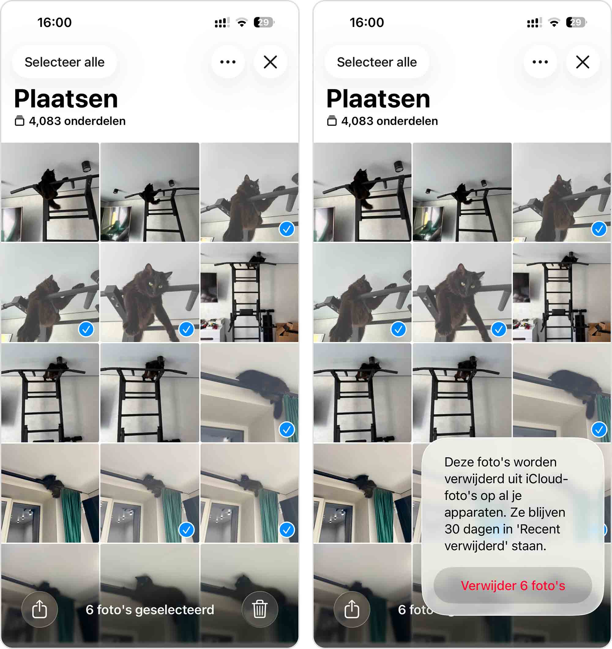 verwijder vergelijkbare foto s van de kaart