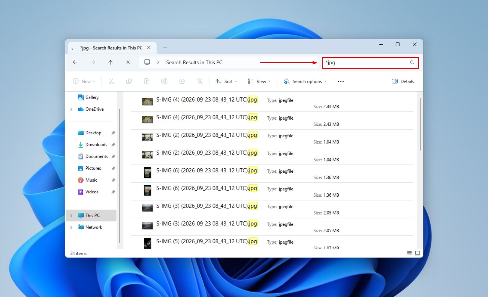 Searching This PC for a missing file.