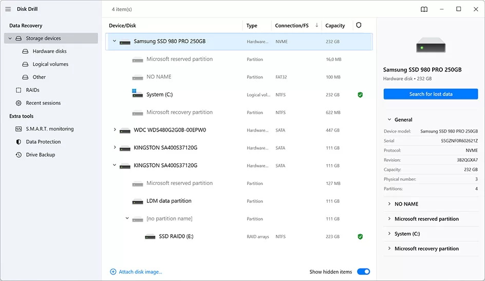 Disk Drill untuk Windows - Pengecualian Pemulihan Data