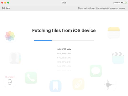 Сканирование iPod и поиск удаленных файлов