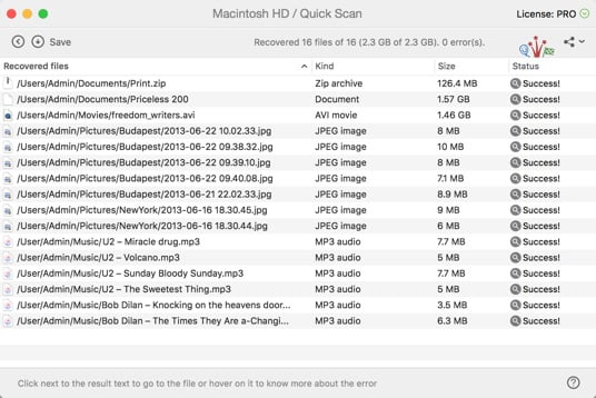 Återställ raderade filer mac
