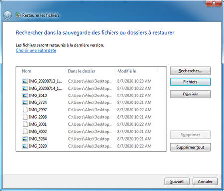 Utiliser le Système de Sauvegarde pour Récupérer des Fichiers Supprimés de la Corbeille Windows 7