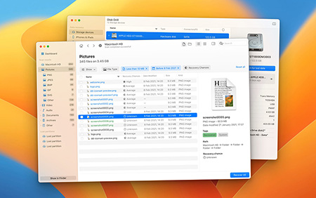 ائمة القرص على Mac OS