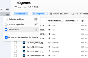Verificar la sección de reconstrucción