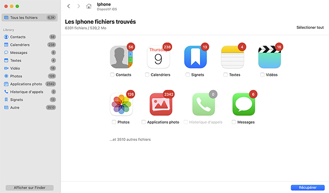 Récupération de données iPhone pour Mac OS X