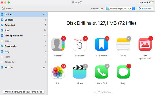 Recupero Dati iPhone per Mac OS X