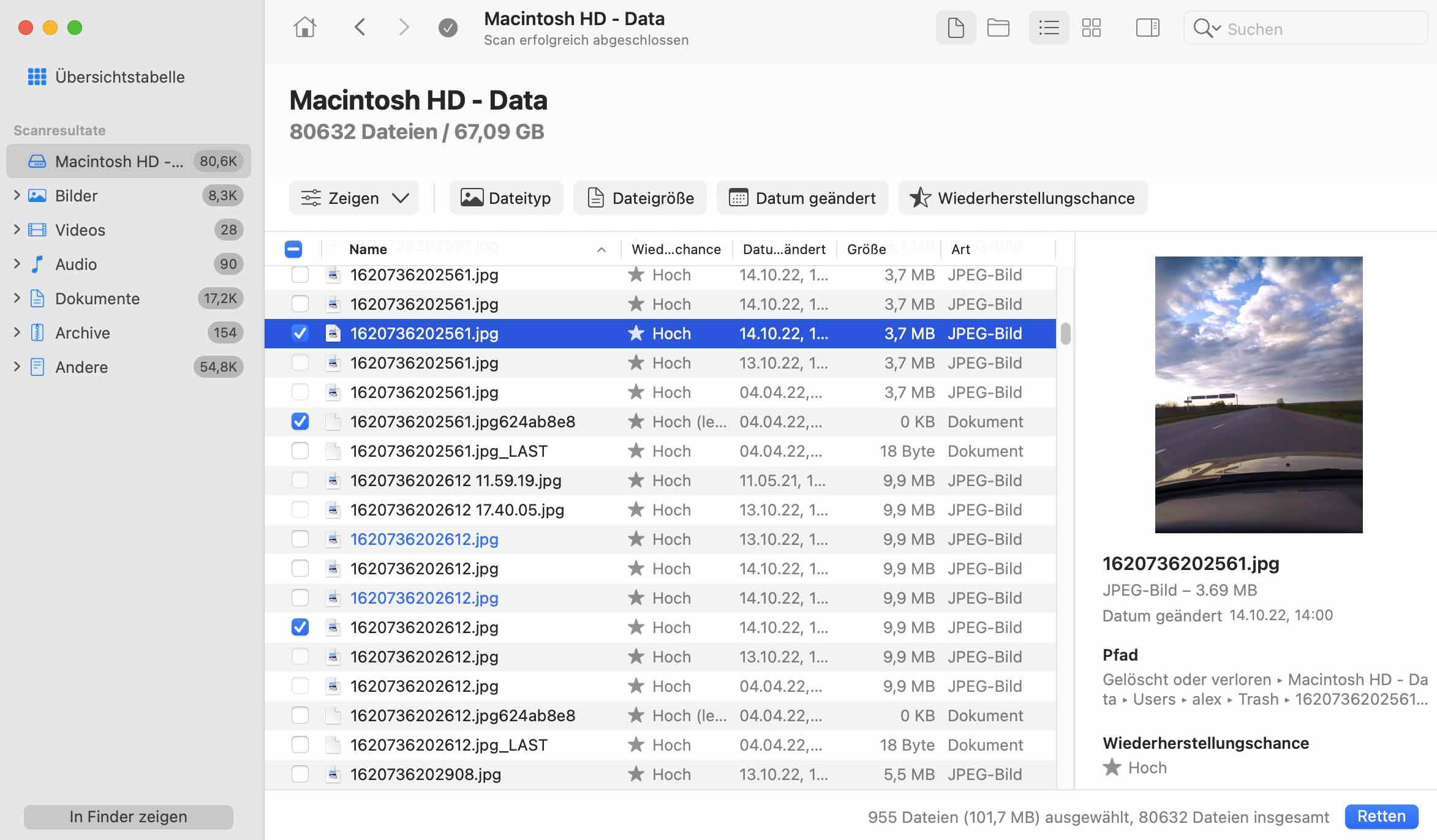 gelöschte Dateien auf dem Mac wiederfinden
