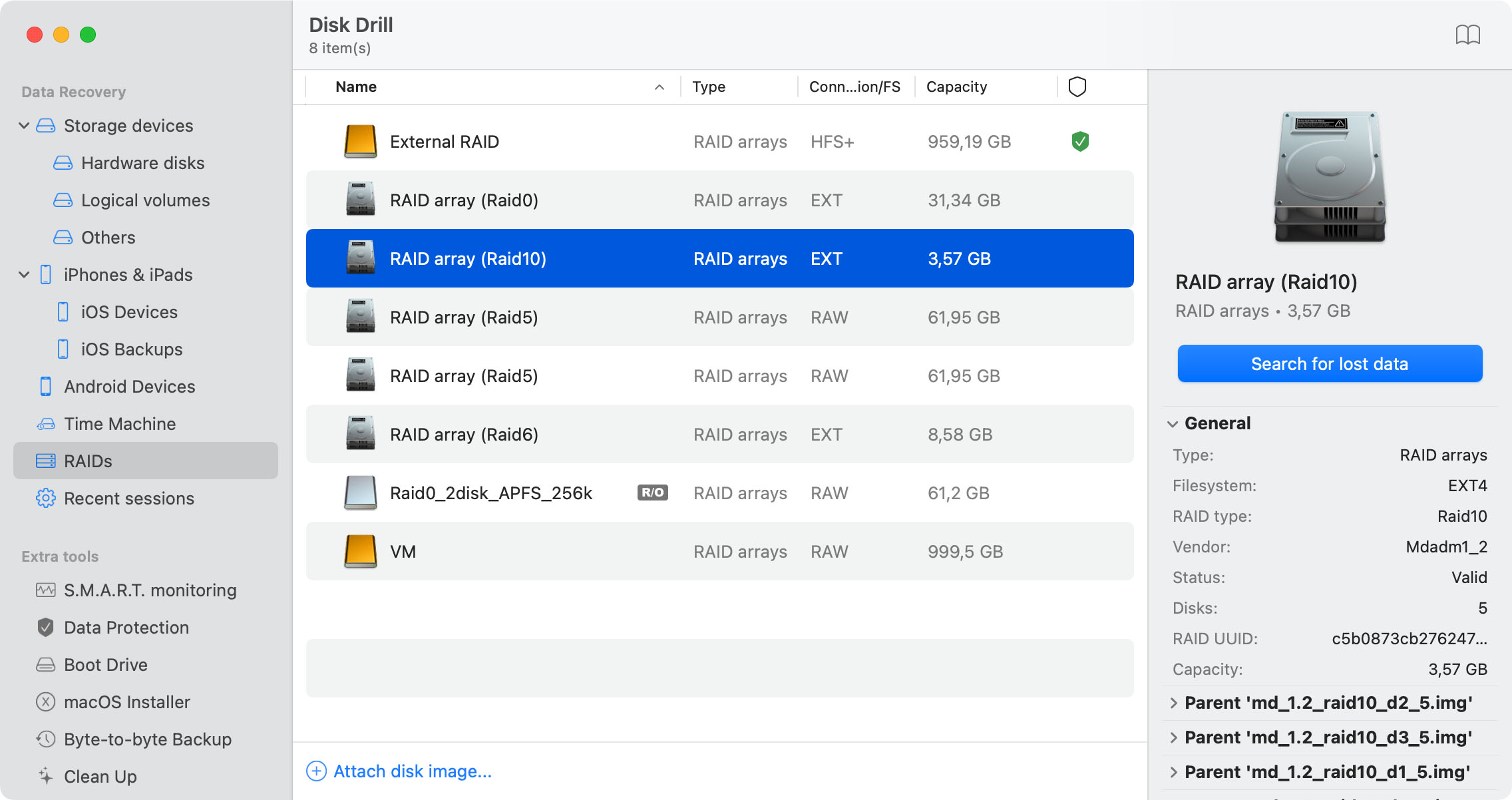 Recover lost data and files from a RAID on an Xserve