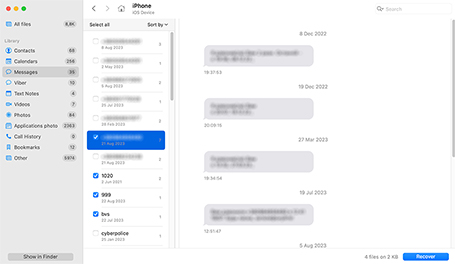 Recover Selected Text Messages