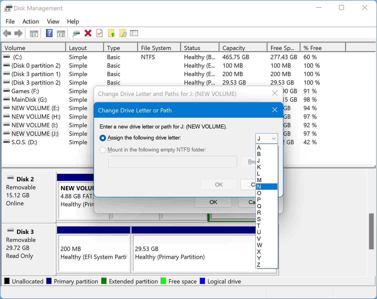 Assigning a New Drive Letter