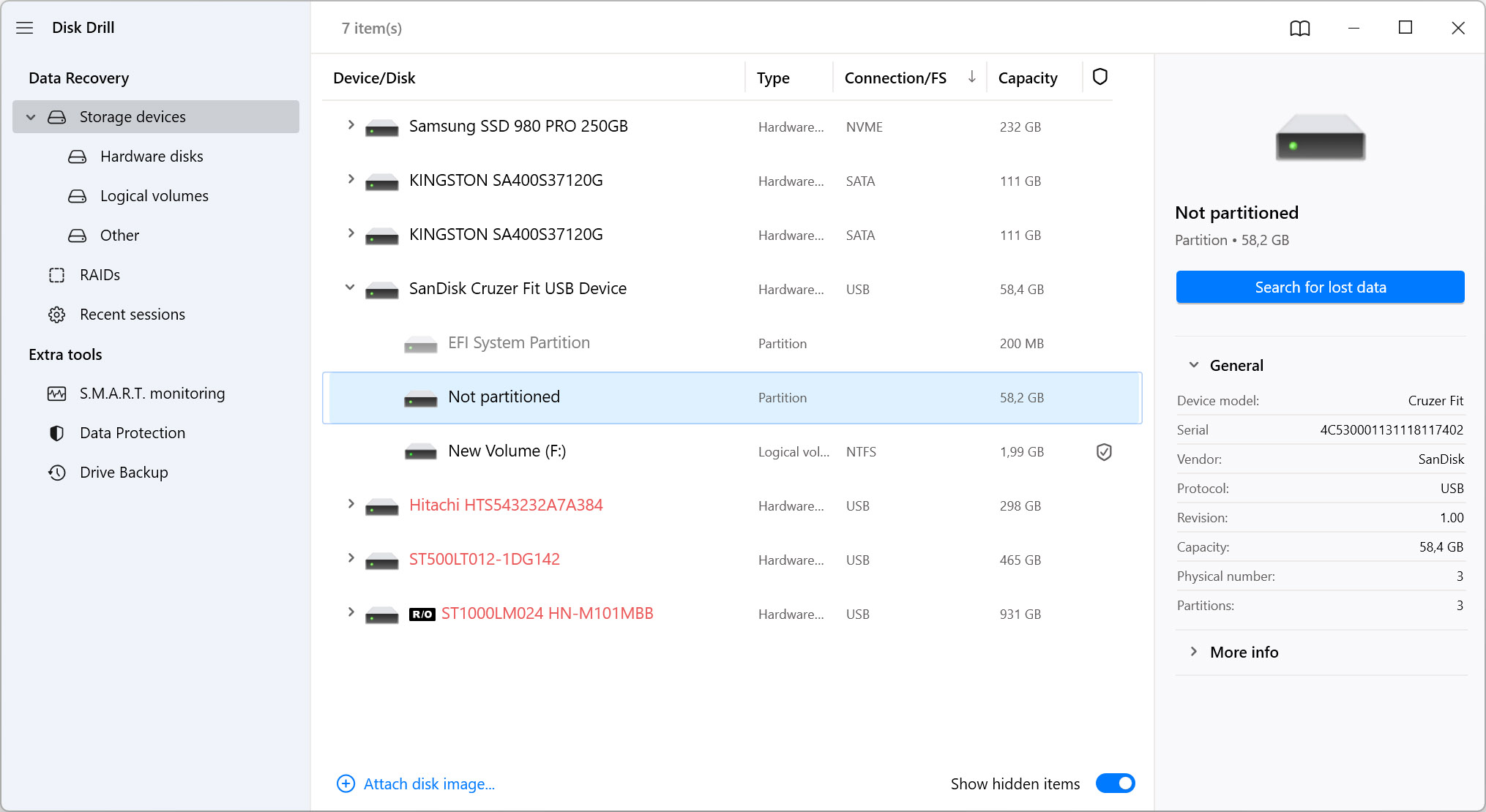 Restore Unallocated Space