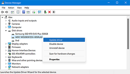 Update Hard Disk Drivers