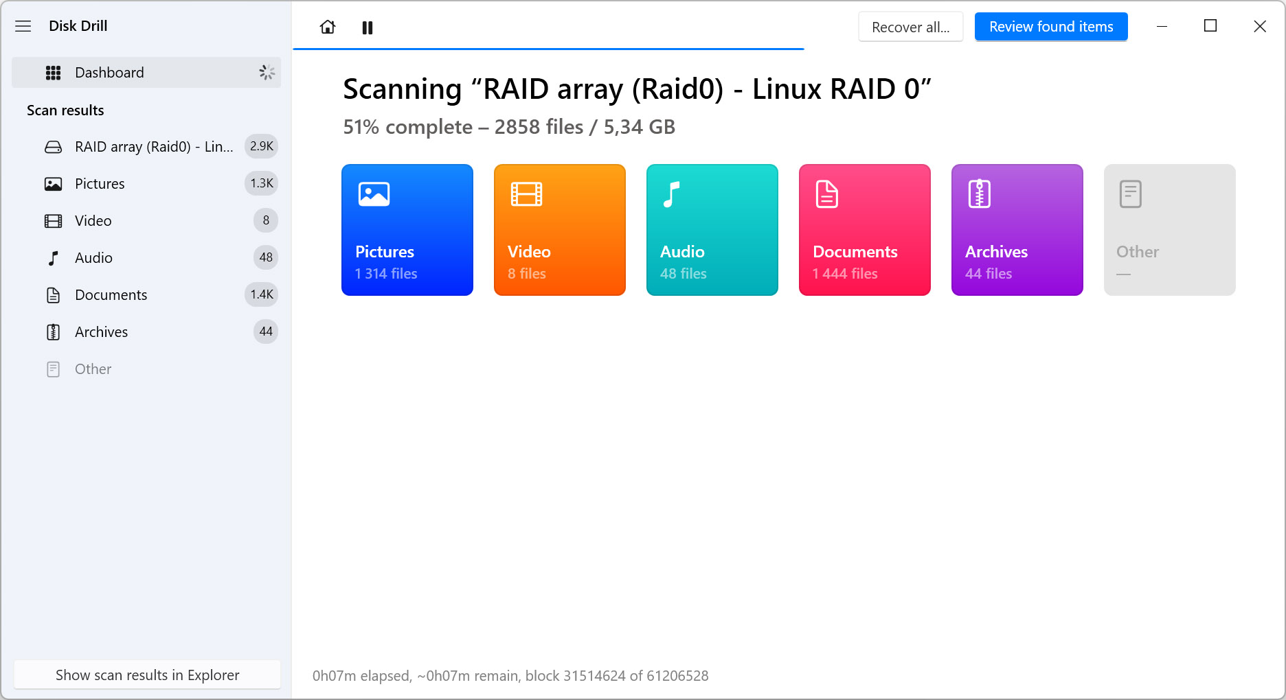 Scan the connected drive