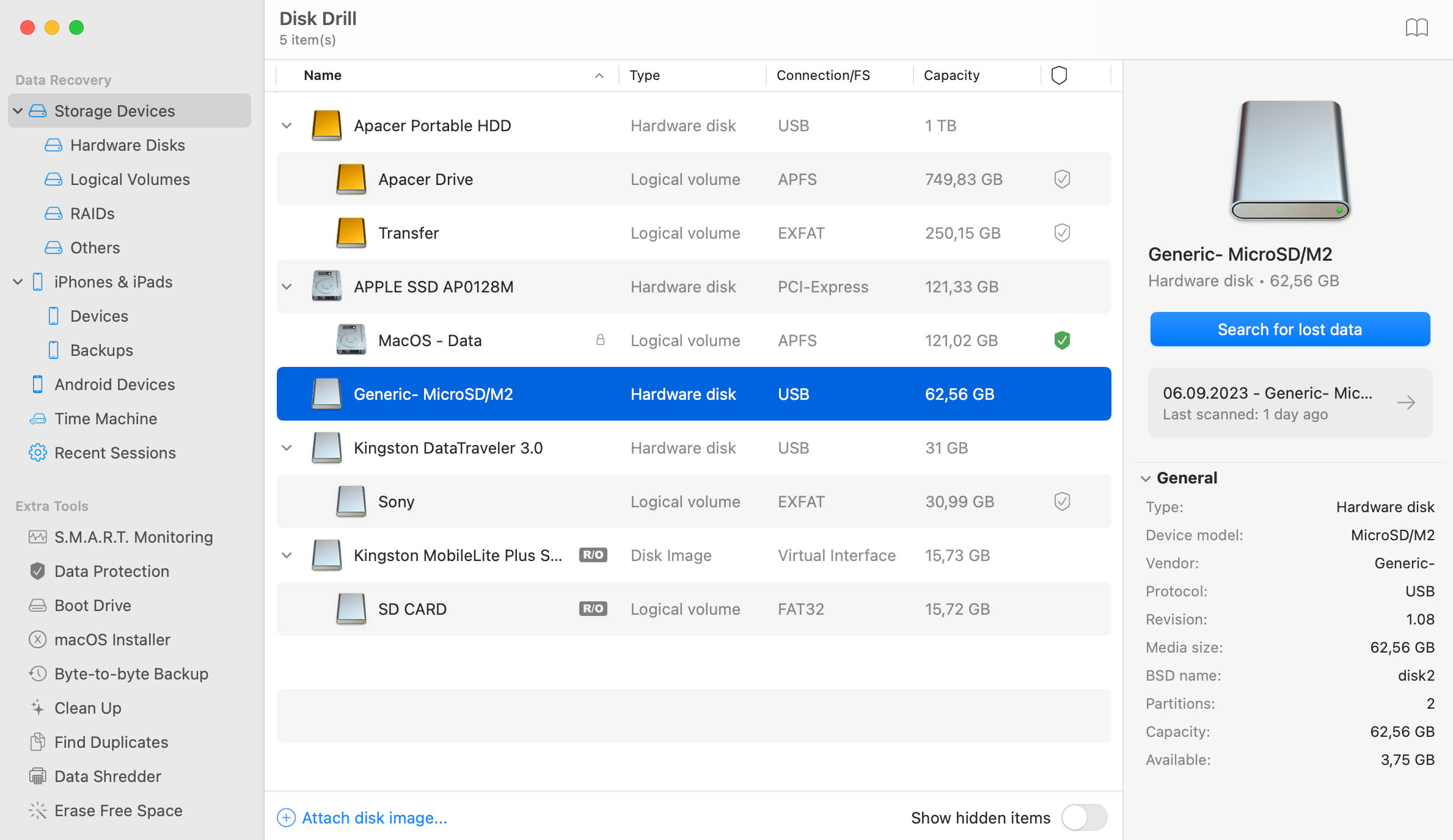 Mac SD Card Recovery with Disk Drill