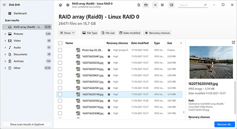 Recover lost files