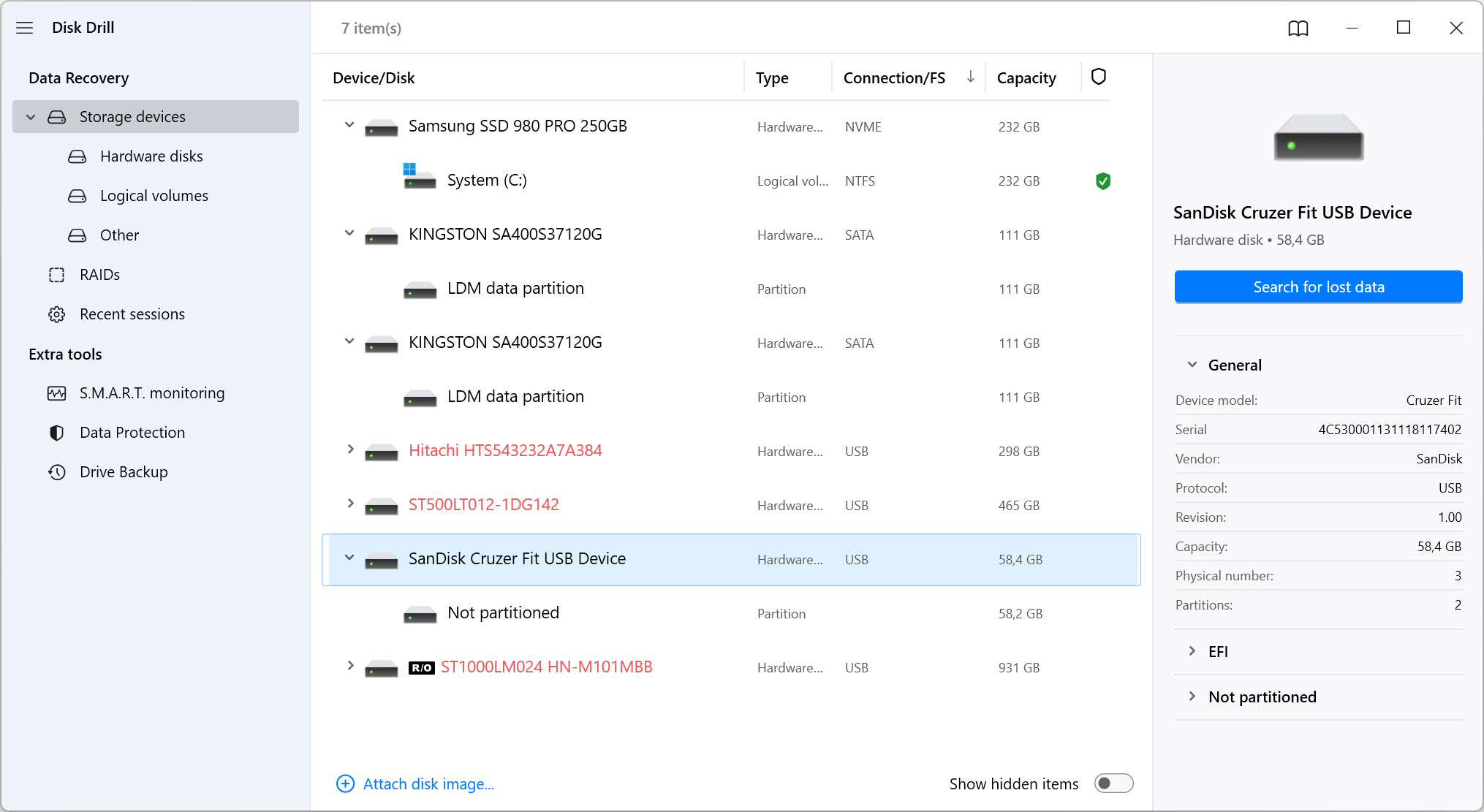 Launch Disk Drill and Scan Your USB Flash Drive