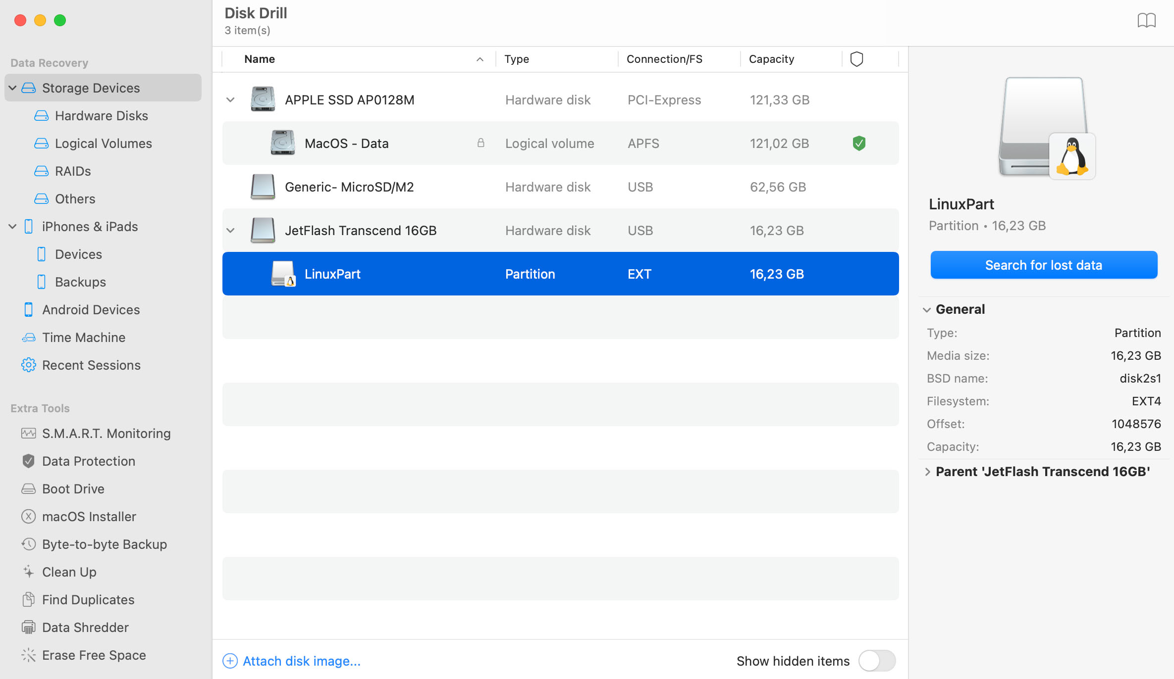 Linux data recovery on Mac OS X