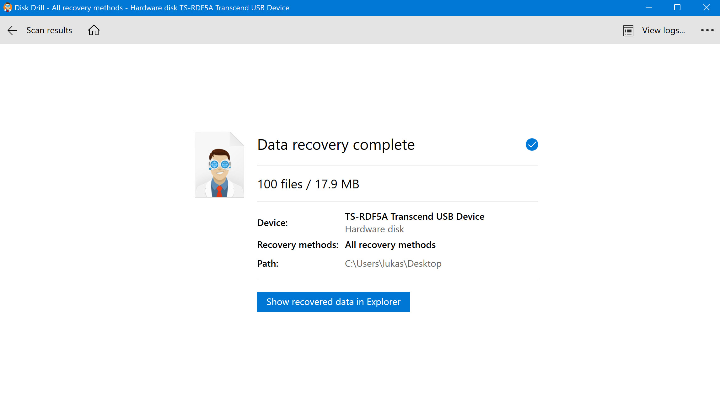 Recover the deleted data