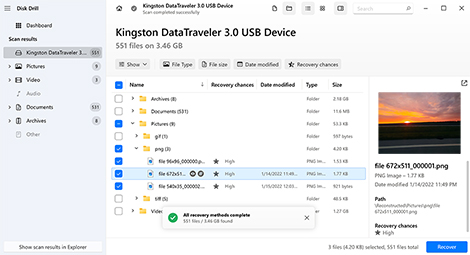 Select which files you want to recover from your hard drive