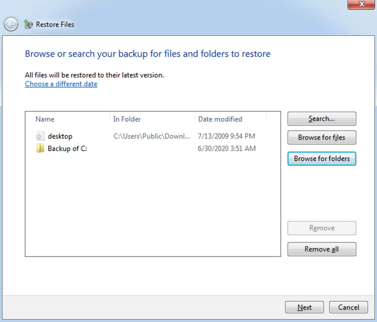 Use Backup Media to Recover Files Deleted From the Recycle Bin Earlier Windows versions