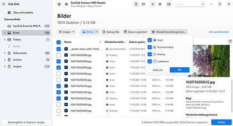 Schätzen Sie die Chancen einer Fotowiederherstellung ein, nachdem die Festplatte angebohrt wurde.