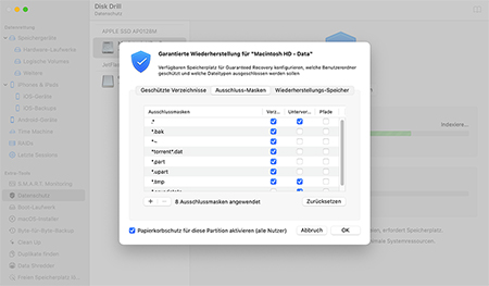 Garantierte Wiederherstellung einrichten