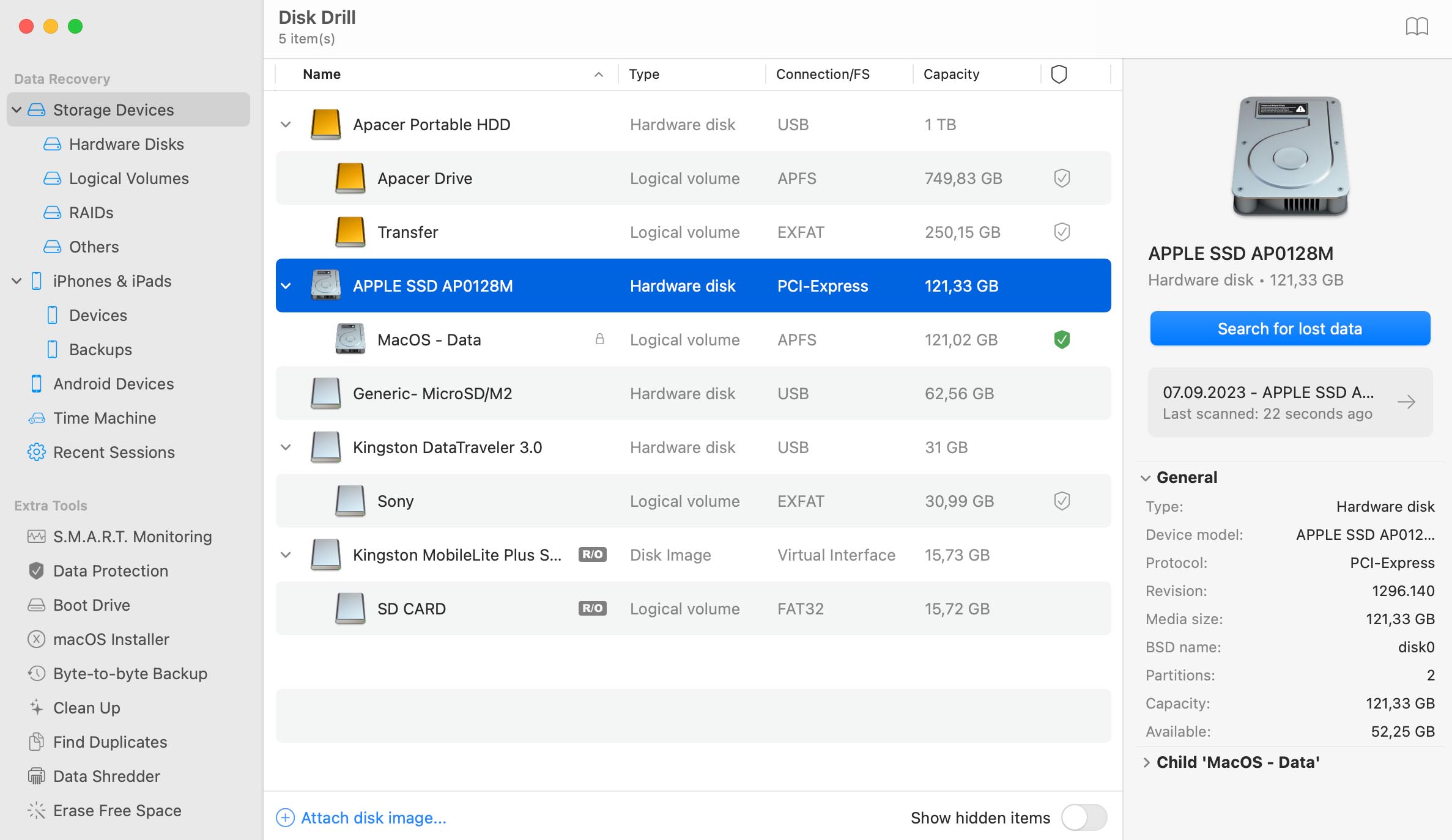 Launch Disk Drill and Scan Your Device