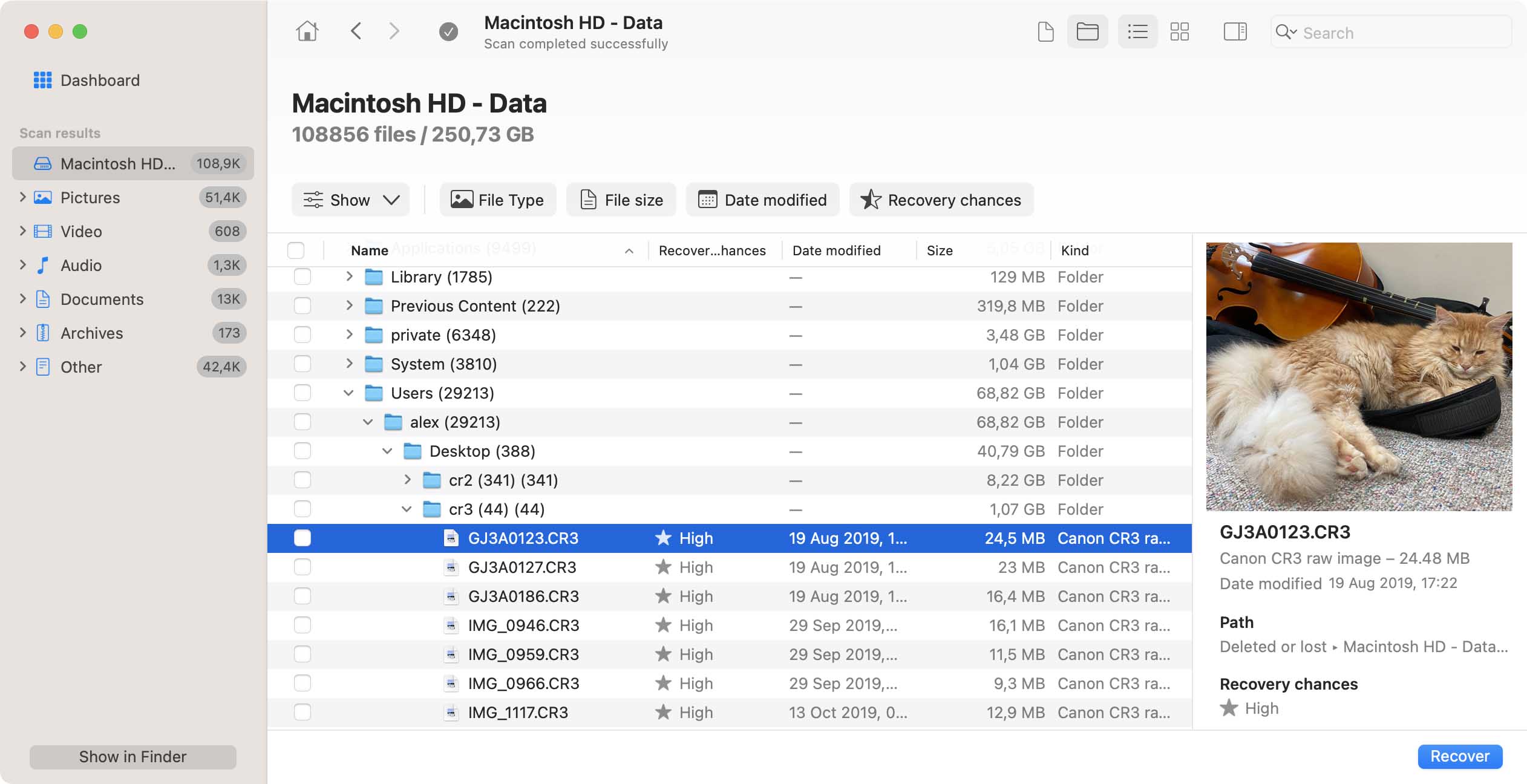 Scan, Review and Recover - Simple Data Recovery for Mac