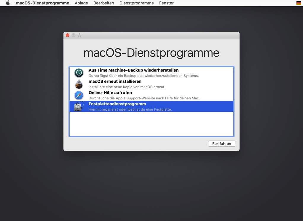 Starten Sie Ihren Mac im Wiederherstellungsmodus neu