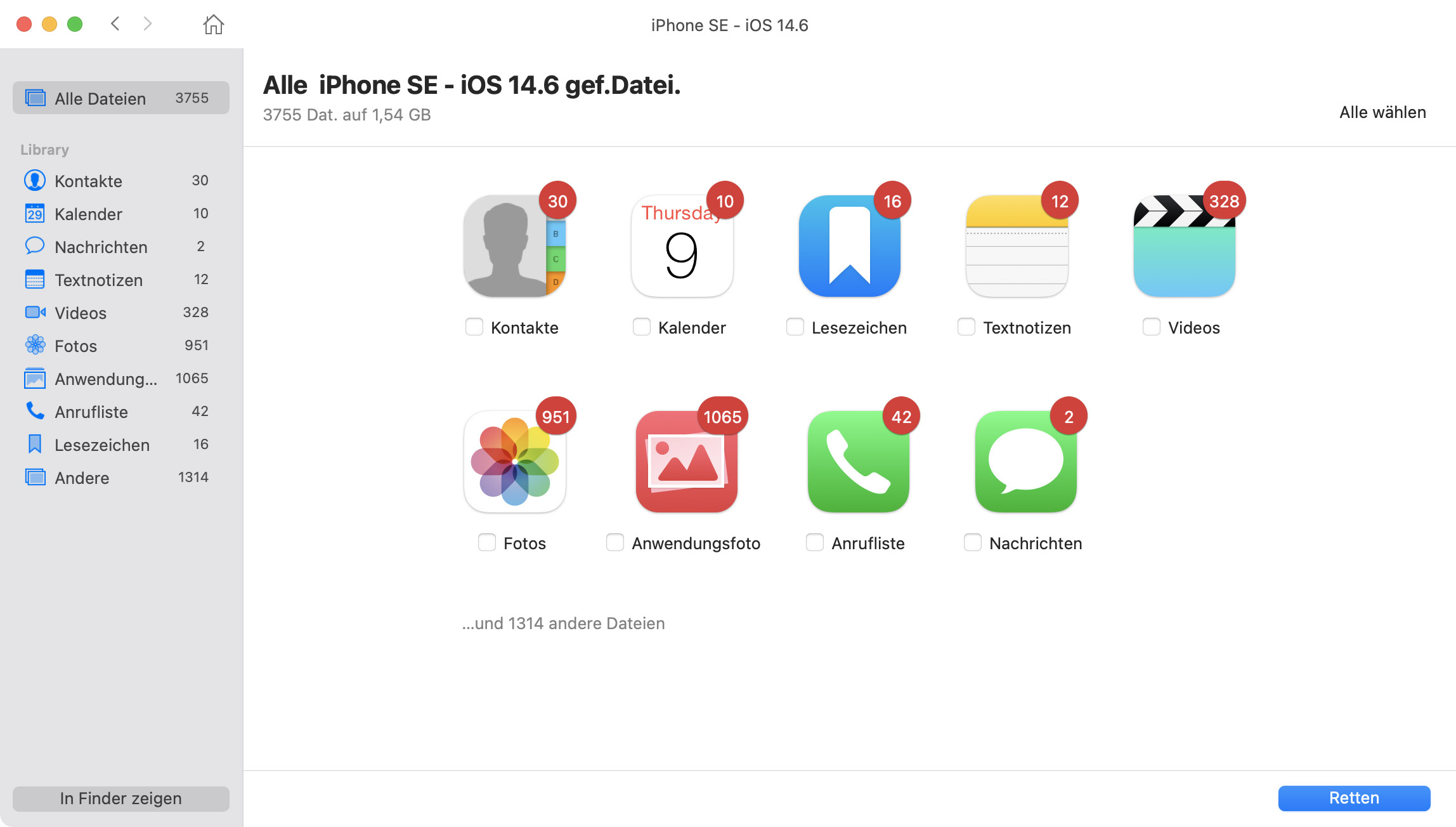 iPhone Datenwiederherstellung unter Mac OS X