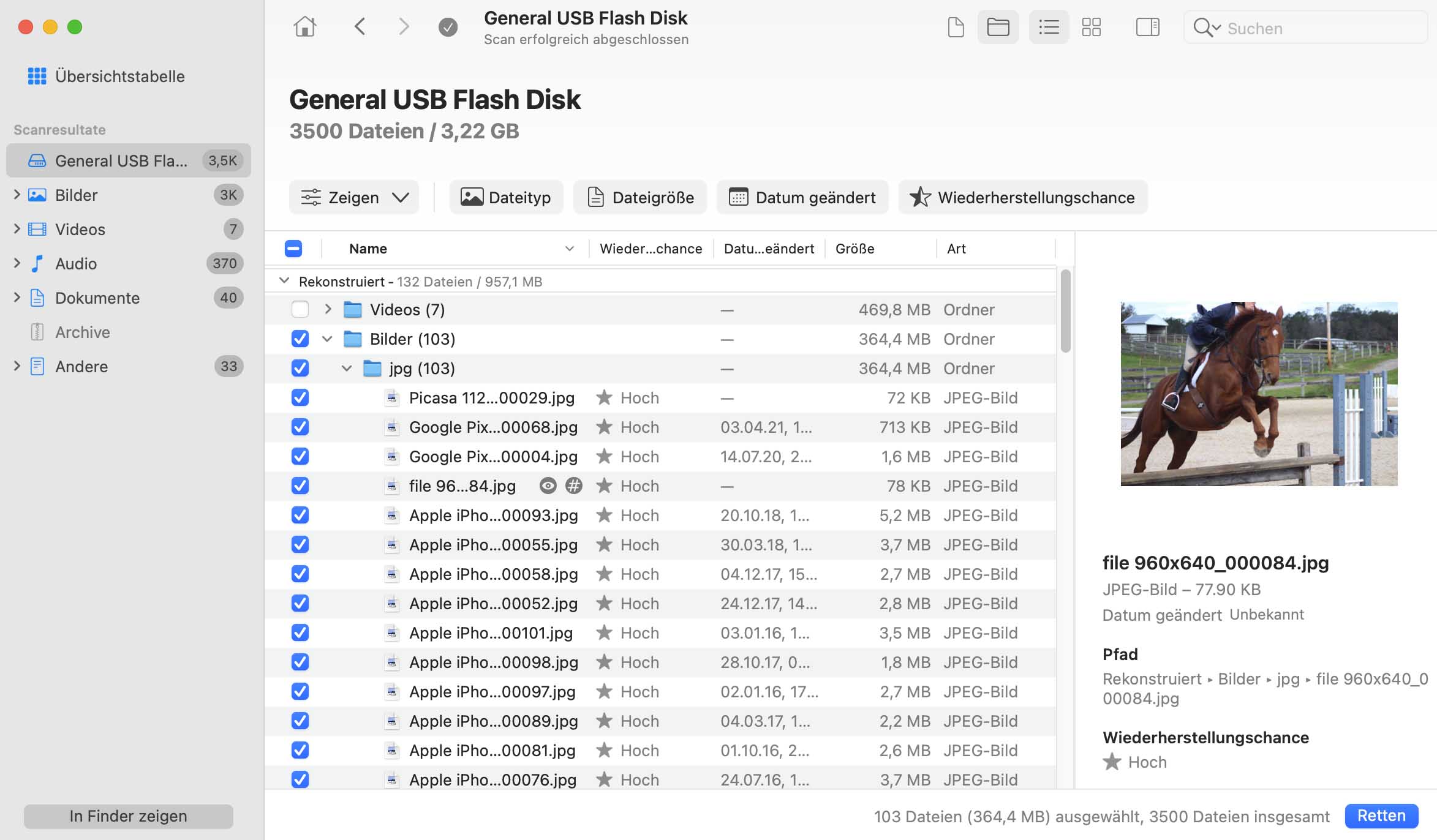 wie man gelöschte Dateien vom USB-Flash-Laufwerk auf dem Mac wiederherstellt
