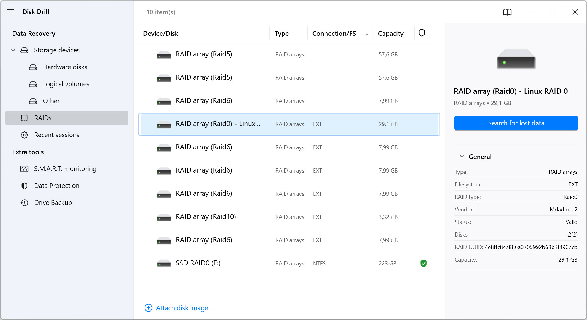 disk drill raid recovery software