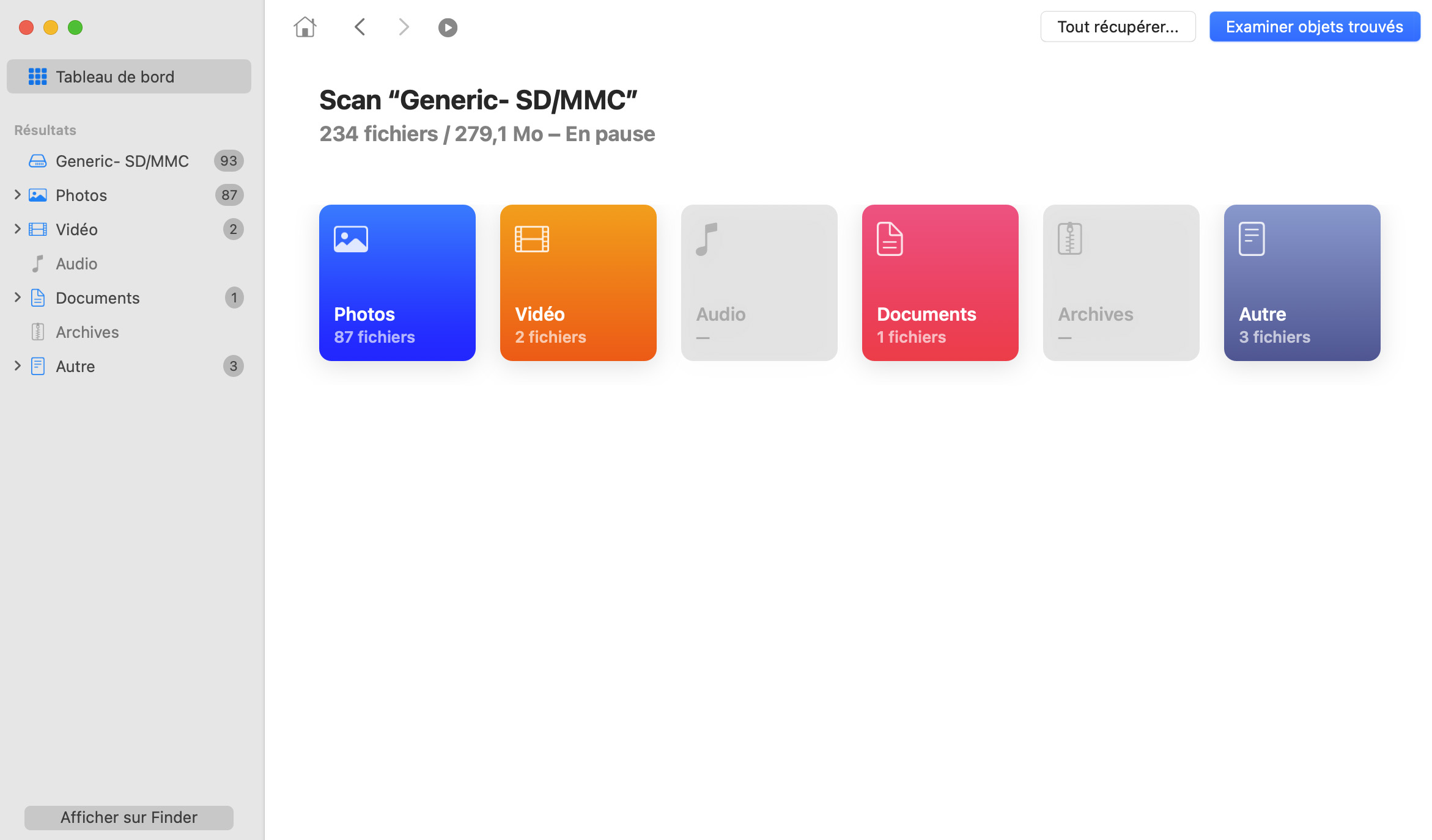 Analysez votre carte SD