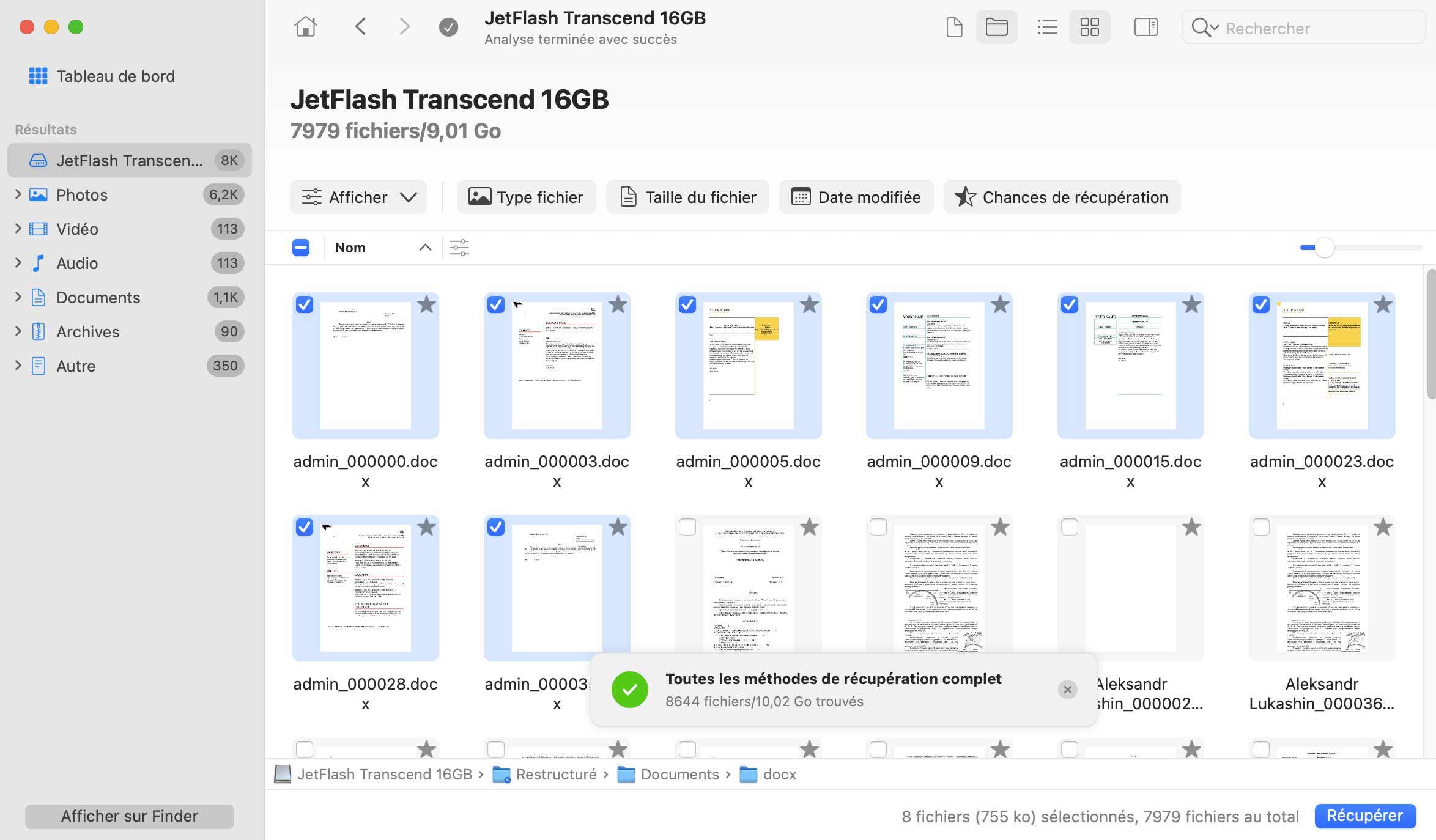 Récupérez des documents Word supprimés sur Mac