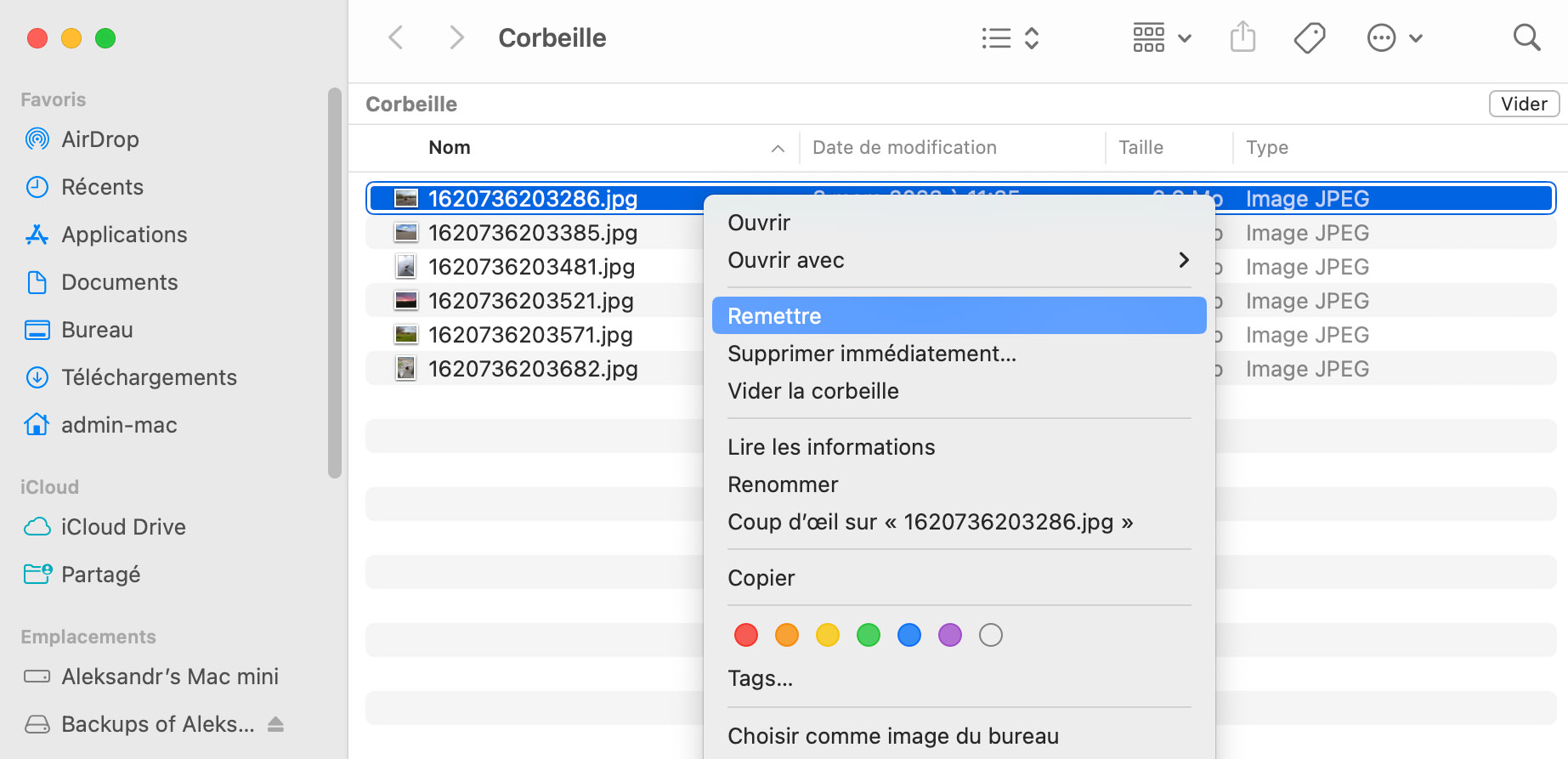 Comment Récupérer des Fichiers à partir de la Corbeille sur Mac