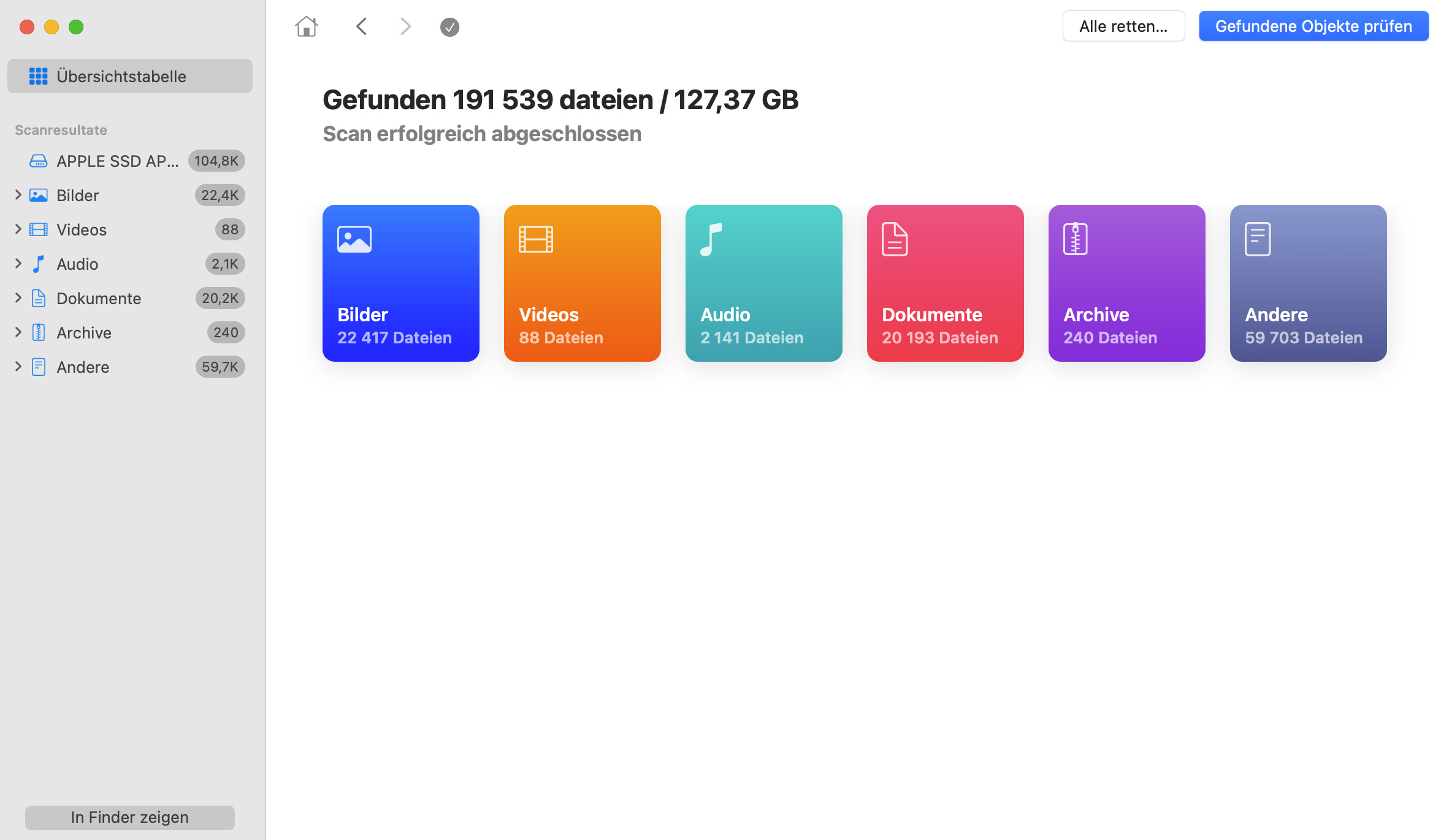 Installieren und Scannen