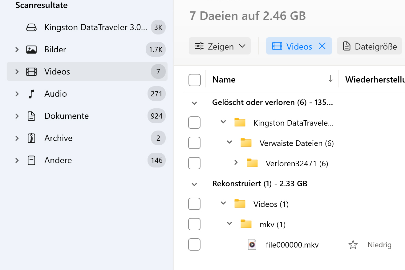 Verwenden Sie Filter für eine schnellere Suche durch Auswahl des richtigen Dateityps