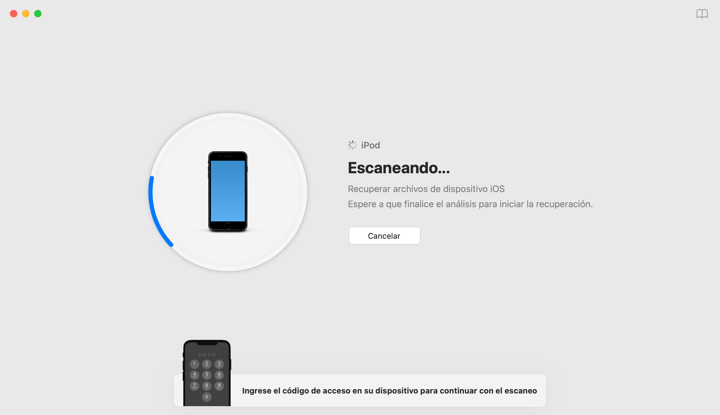 Escanee iPod para recuperar archivos eliminados