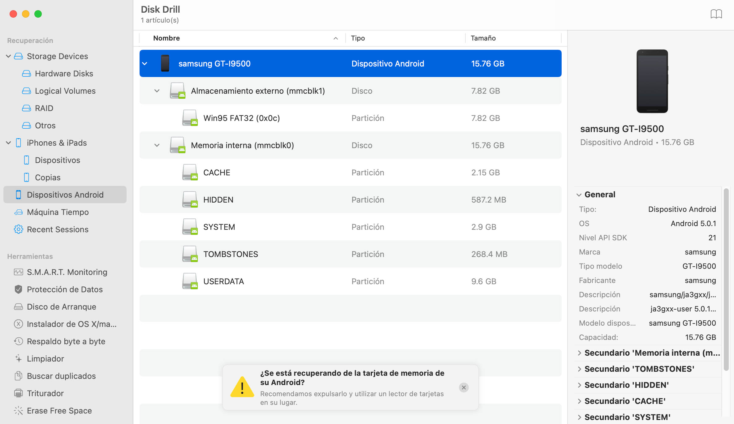 Recuperación de Datos de Android Fácil en Mac OS X